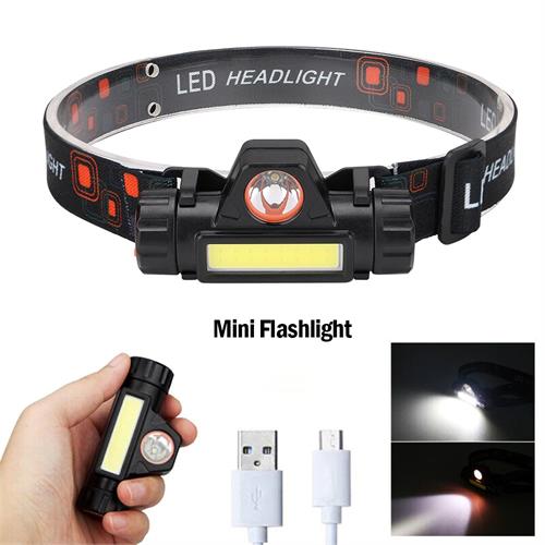 Portable Mini Flashlight Q5+COB Led Head lamp