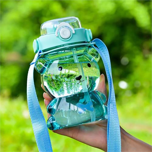 Blue Cute Bear Shaped Water Bottle 1000ml