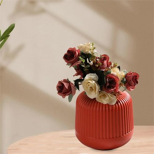 Modern Red Plastic Flower Vase - 550-4