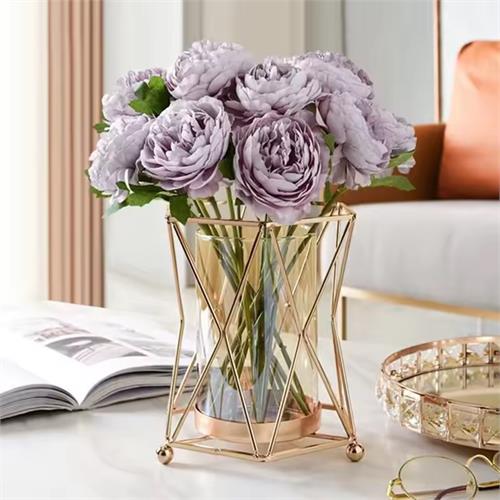 Golden Vase Metal Flowers Pot - 14.5*12cm