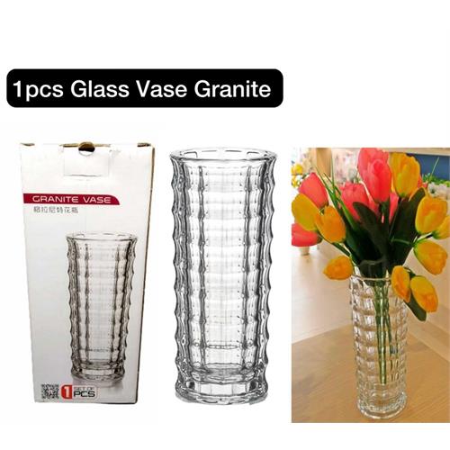 Red Cherry Glass Granite Vase