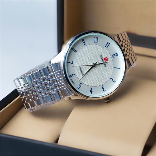 BAISHENG Brand White Dial Silver Watch