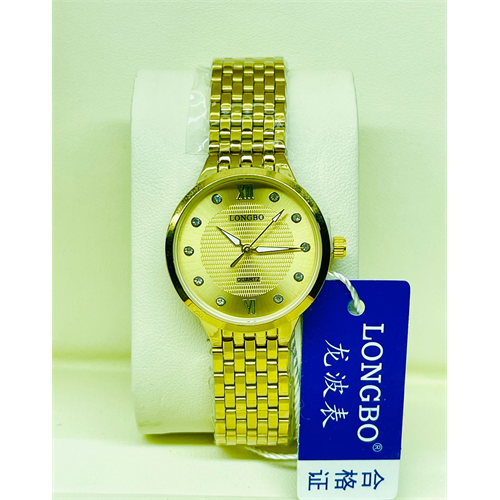 LONGBO Gold Ladies Gold Dial Watch