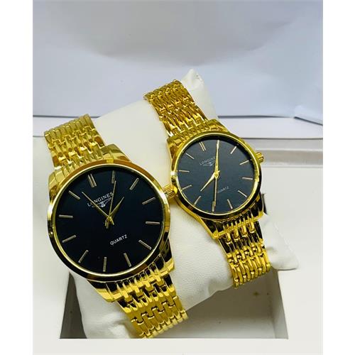 Longine Gold Black dial Couple Wacth