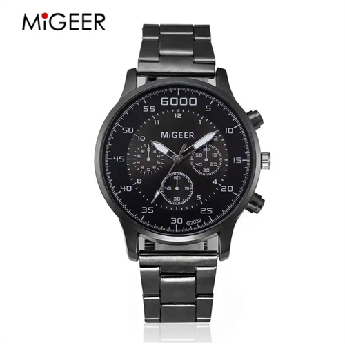 MIGEER 6000 Luxury Steel Band Watch