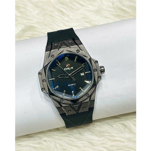 Orix Casual Fashion Premium Date Black Strap Mens Watch