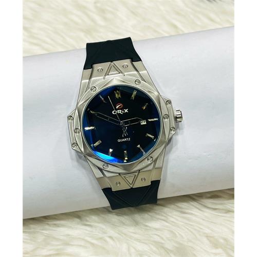 Orix Casual Fashion Premium Date Electric Blue Dial Mens Watch