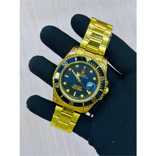 Rolex Oyster Date - Full Gold Black Dial Watch