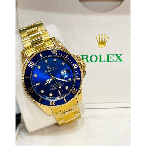 Rolex Oyster Perpetual Date Gold Blue Dial