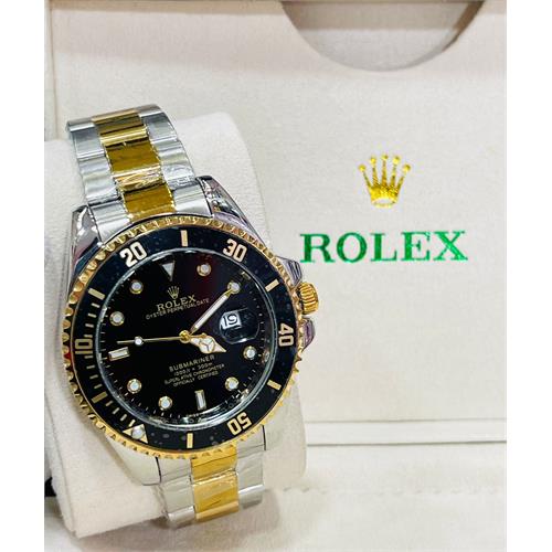 Rolex Oyster Perpetual Date Gold Mix Black Dial