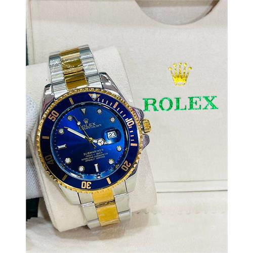 Rolex Oyster Perpetual Date Gold Mix Blue Dial