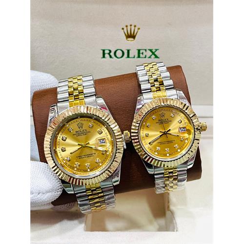 Rolex Oyster Perpetual Date Gold Mix Couple Watch