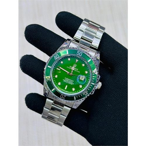 Rolex Sub Date - Sliver & Green Dial Mens Watch