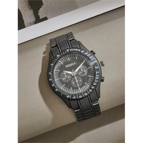 Rosra Steel Black Pointer Dial Mens Watch