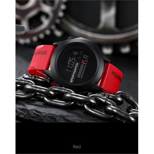 YIKAZE Mens Sports Watch (Red Strap)