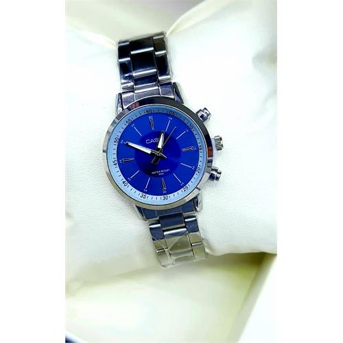 Casio Analog Blue Dial Silver LadIes Watch