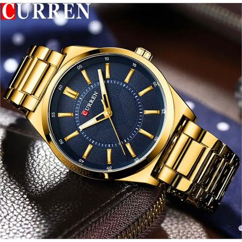 CURREN Gold Blue Luxury Mens