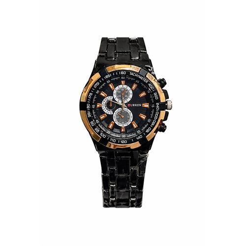 CURREN Ladies Chronograph Watch Black & Rose Gold