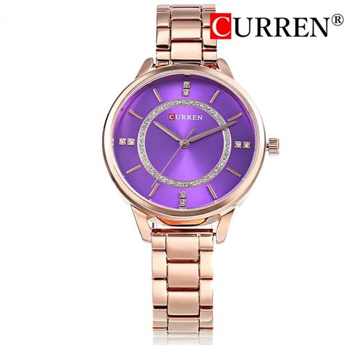 Curren Purple Dial Rose Golden Ladies Watch