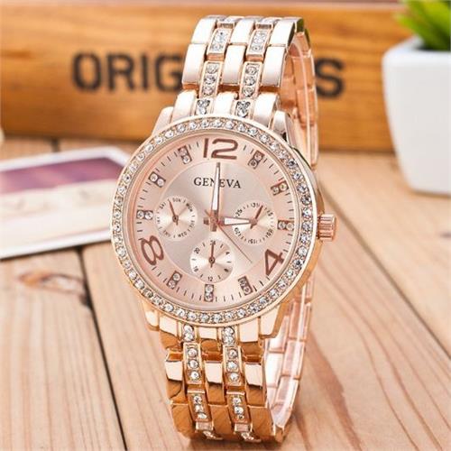 Geneva Diamond Luxury RoseGold Watch