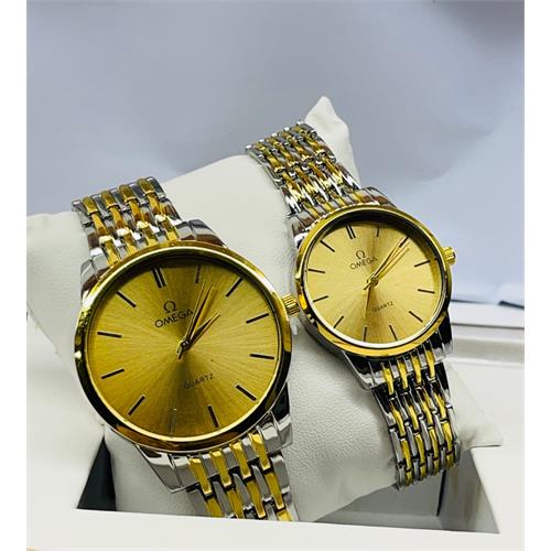 Omega Silver Mix Dial Couple Watch