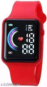 Rainbow Multi Color LED Digital Watch (Red)