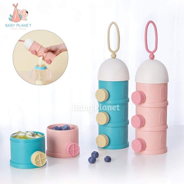 3 Layer Portable Baby Milk Powder Dispenser / Snacks Container