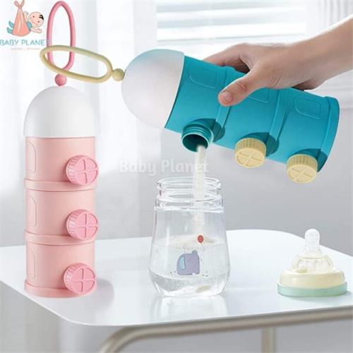 3 Layer Portable Baby Milk Powder Dispenser / Snacks Container