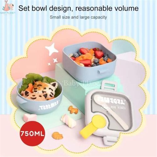 BPA Free Kids Lunch Box with Additional Food Bowl, Spoon and Food Scissor