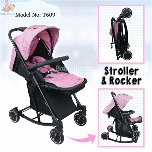Foldable and Convertible 2 in 1 Baby Rocking Stroller T609
