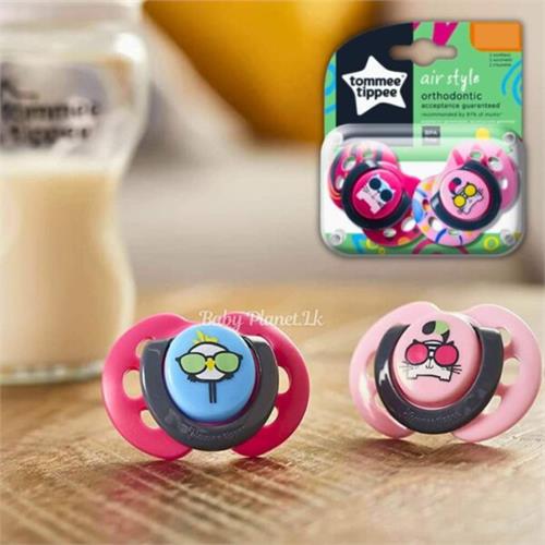 Tommee Tippee (UK) Air Style Orthodontic Soothers 2 in 1 Pack 0-6m