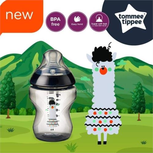 Tommee Tippee (UK) Cartoon Design PP Bottles Tinted Black 9oz/260ml