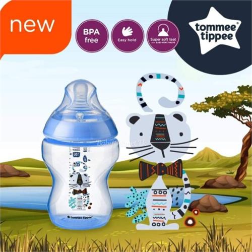 Tommee Tippee (UK) Cartoon Design PP Bottles Tinted Blue 9oz/260ml