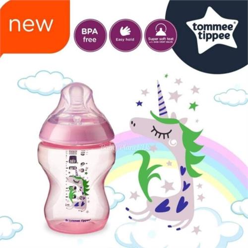 Tommee Tippee (UK) Cartoon Design PP Bottles Tinted Pink 9oz/260ml