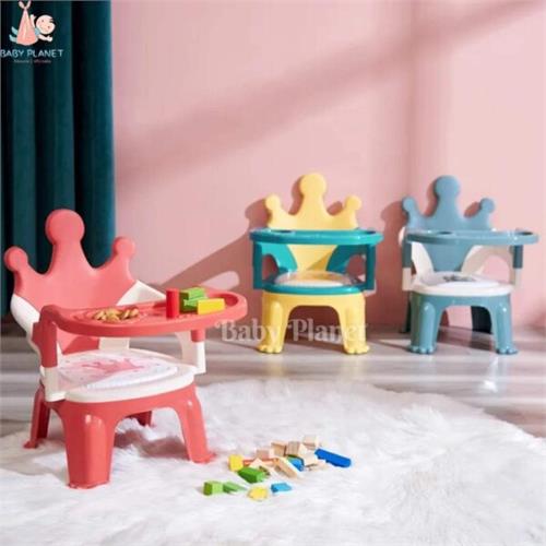 Cute Crown Design Multifunctional Baby Feeding Chair with Removable Food Tray