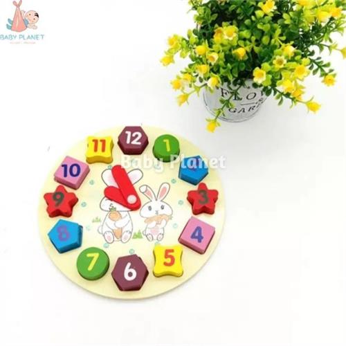 Digital Geometry Clock Wooden Toy