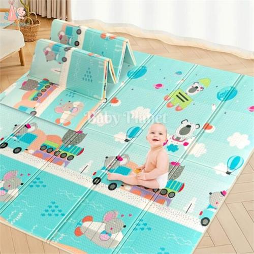 Double Side Printed Foldable Large Baby Play Mat with Storage Bag