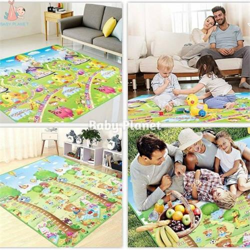 Large Double Side Printed Play Mat With Storage Bag