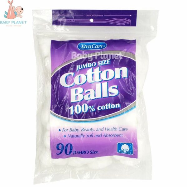 XtraCare Jumbo Size Cotton Balls Pack of 90 (100% Cotton)