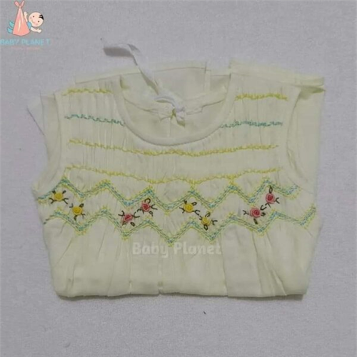 Smocked Baby Frocks Light Yellow