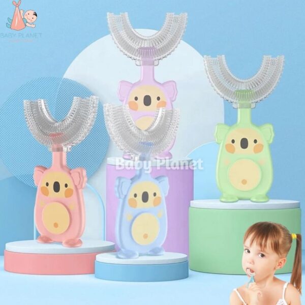 Cute Koala Bear Design U-Shaped Silicone Toothbrush for kids