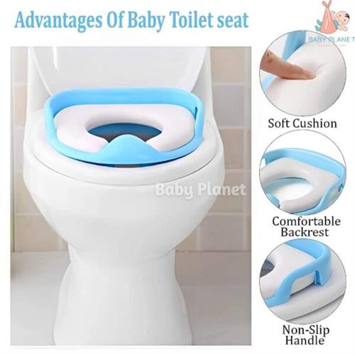 Soft Cushioned Baby Toilet Potty Seat With Handle Plain Colours