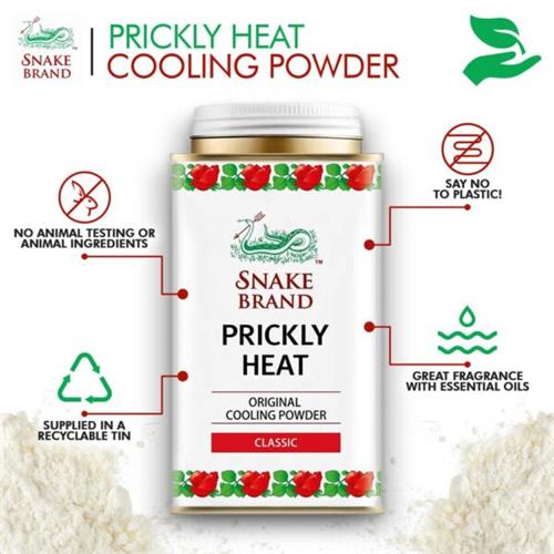 Snake Brand Prickly Heat Cooling Powder Classic