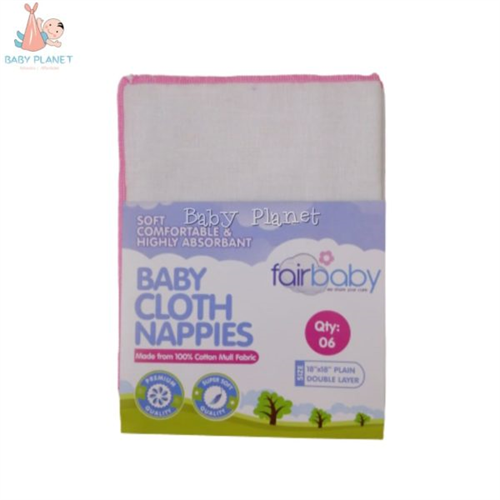 Fairbaby Nappies 1818 Plain Girl (6 in 1 pack)