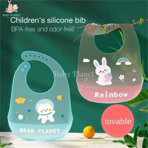 Food Grade Silicone Baby Bib With Food Catcher Pocket