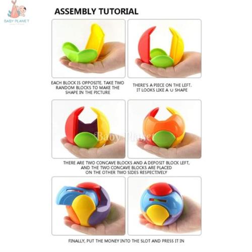 2 in 1 Childrens Puzzle Assembling Intelligence Toy Ball and Money Saving Till