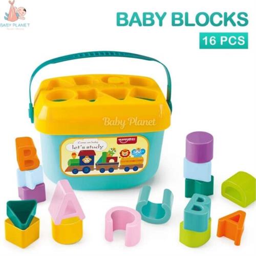 Huanger Babys First Blocks Shapes and Letters Sorting Toy