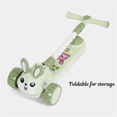 Cute Cartoon Face Height Adjustable and Foldable Kids Scooter with music and Flash Wheels