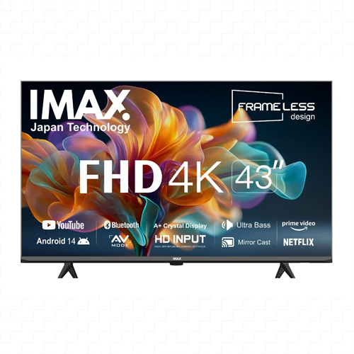 IMAX 43 inch 4K Smart Android 14 Bluetooth FHD LED Frameless TV