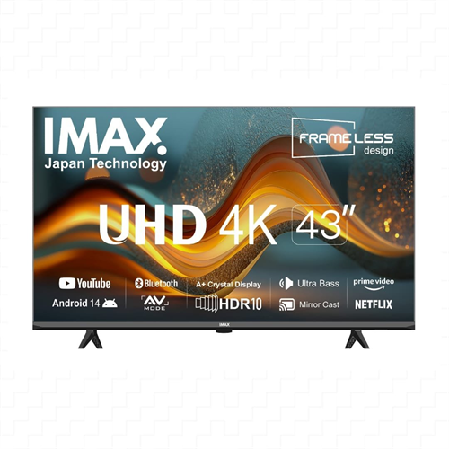 IMAX 43 inch 4K Smart Android 14 Bluetooth UHD LED Frameless TV